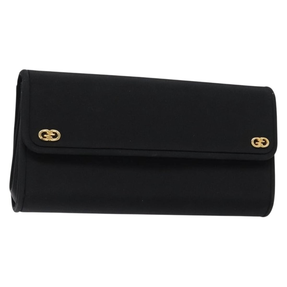 GUCCI Black Gold Canvas Clutch Bag Made in Italy: GUCCI Black Gold Canvas Clutch Bag Made in Italy This elegant GUCCI clutch bag combines style and functionality. Crafted in Italy from durable canvas, it features a sophisticated black and gold color