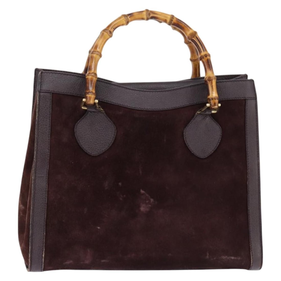 GUCCI Diana Bamboo Hand Bag Leather Suede Brown Gold 002 1095 0260 Auth (1 of 18)