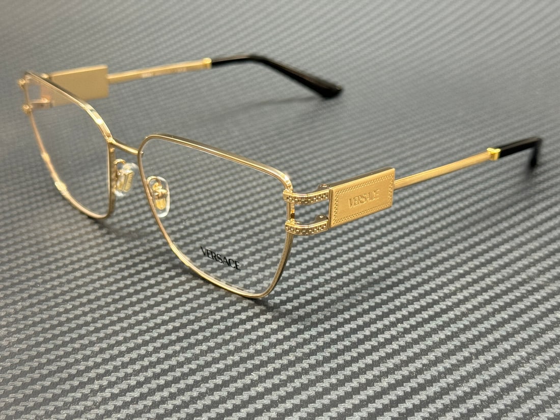 Versace VE1301 1002 Gold Women's Eyeglasses with Authenticity: Versace VE1301 1002 Gold Women's Eyeglasses with Authenticity Elevate your eyewear collection with these luxurious Versace VE1301 1002 eyeglasses. Crafted in a stunning gold frame, these glasses are a