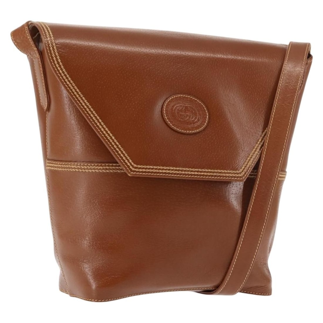 GUCCI Brown Leather Shoulder Bag Made in Italy (1 of 18)