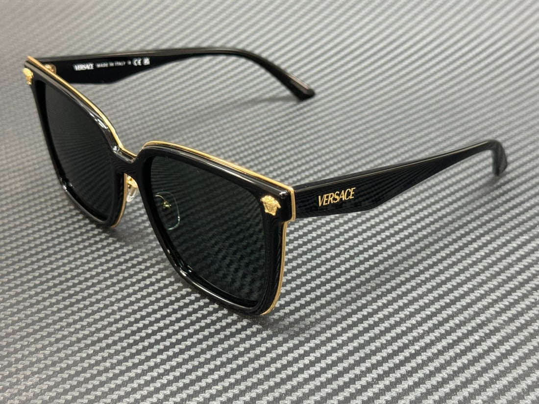 Versace VE2278D GB1 87 Black Grey Women's Sunglasses with Authenticity Certificate: Versace VE2278D GB1 87 Black Grey Women's Sunglasses with Authenticity Certificate Elevate your style with these Versace VE2278D GB1 87 sunglasses, designed for women. Featuring a sleek black frame an