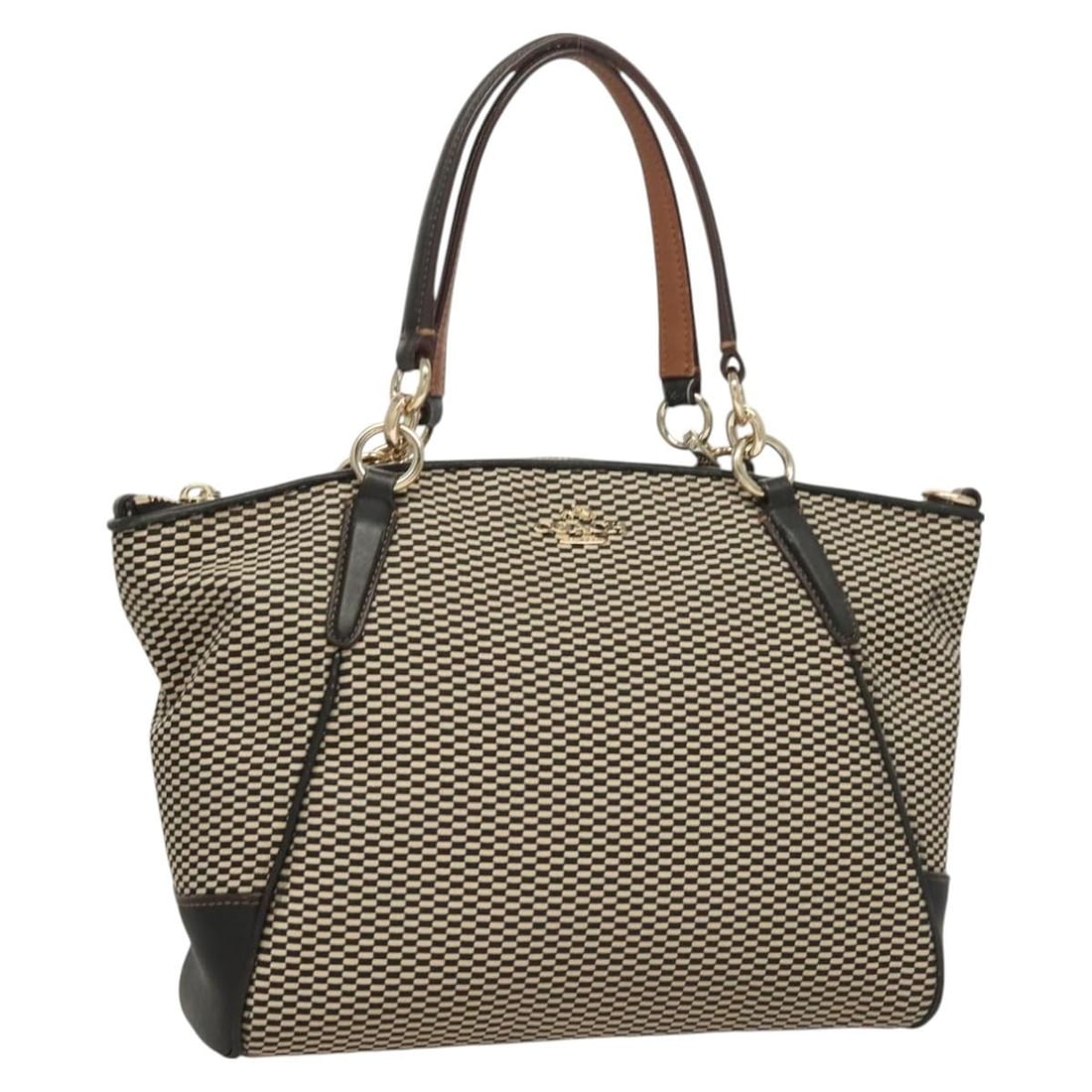 Authentic Coach Black Gold Canvas Hand Bag BS26964: Authentic Coach Black Gold Canvas Hand Bag BS26964 This Coach Hand Bag combines stylish functionality with a chic black and gold design. Made from durable canvas, this handbag features a compact size