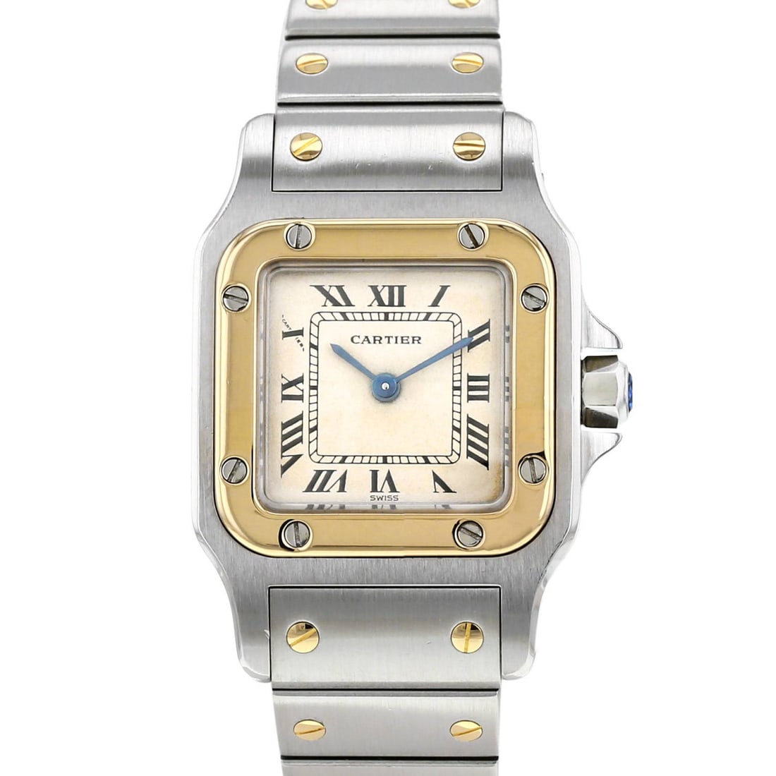 Cartier Santos Ladies Watch Ivory Dial Ref 166930 18K YG-SS (1 of 4)