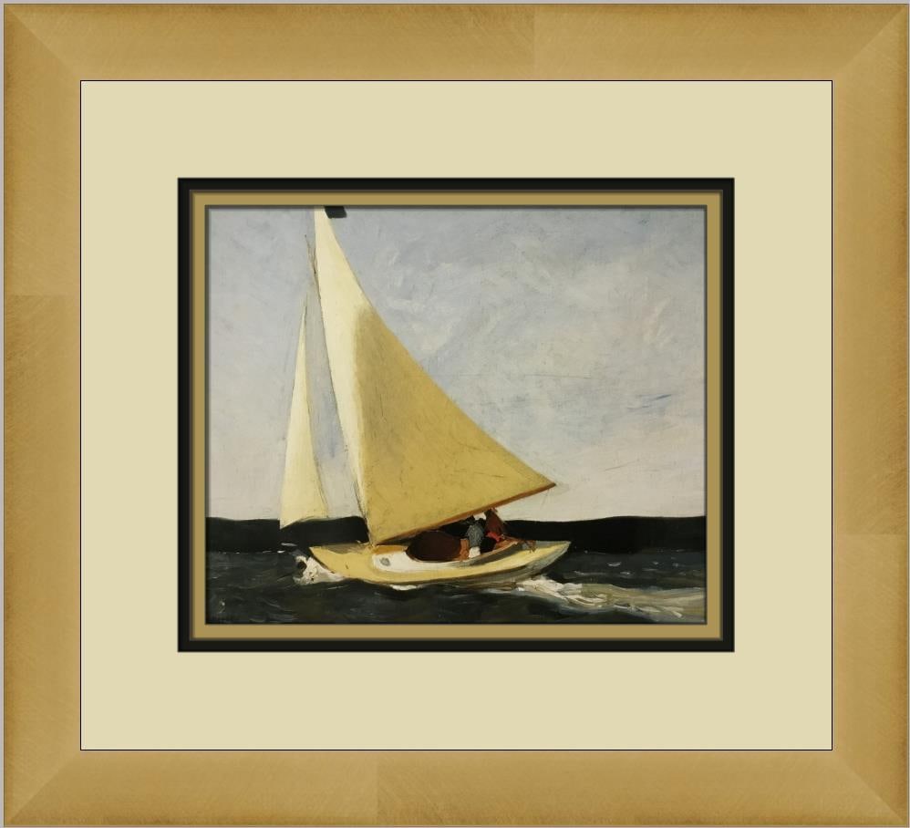 Edward Hopper Sailing Custom Framed Seascape Print 12x14: Edward Hopper Sailing Custom Framed Seascape Print 12x14 This custom framed print titled "Sailing" by renowned artist Edward Hopper captures the beauty of a seascape in a figurative art realism style.