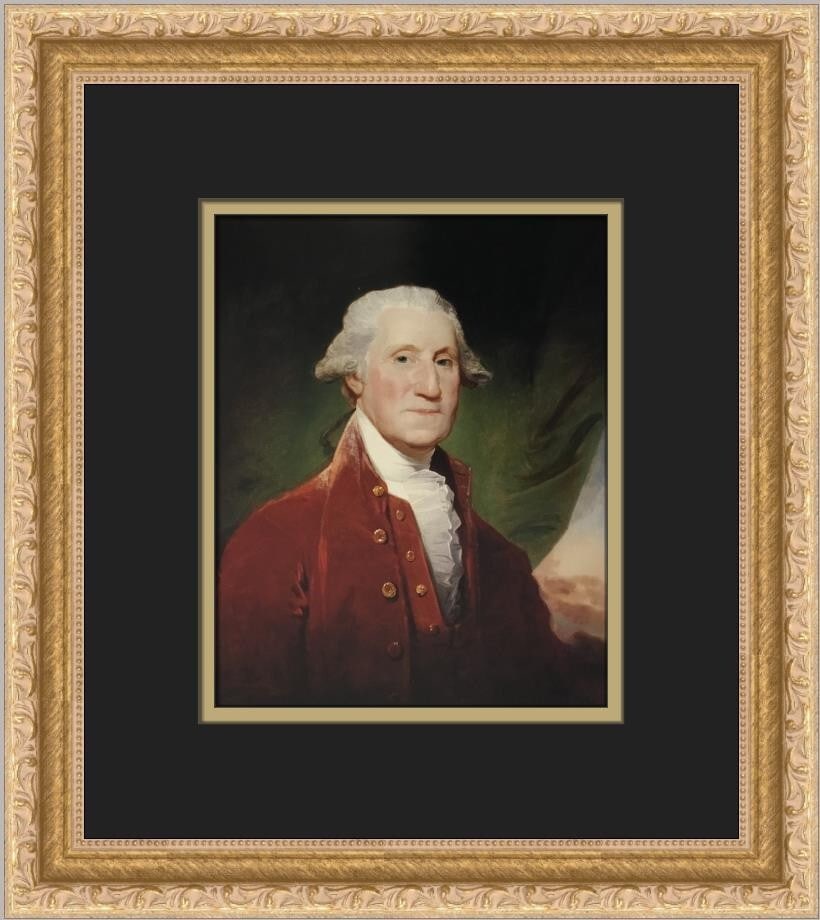 Gilbert Stuart George Washington Custom Framed Print 14x12 Expressionism: Gilbert Stuart George Washington Custom Framed Print 14x12 Expressionism This stunning custom framed print features the iconic portrait of George Washington, masterfully created by renowned artist Gil