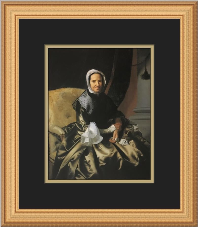 John Singleton Copley Mrs Thomas Boylston Custom Framed Print 1984: John Singleton Copley Mrs Thomas Boylston Custom Framed Print 1984 This exquisite print titled 'Mrs Thomas Boylston' by renowned artist John Singleton Copley is an open edition offset lithograph, meas