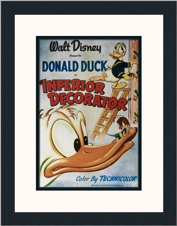 Donald Duck Inferior Decorator Custom Framed Print by Disney Studios 1992 (1 of 2)