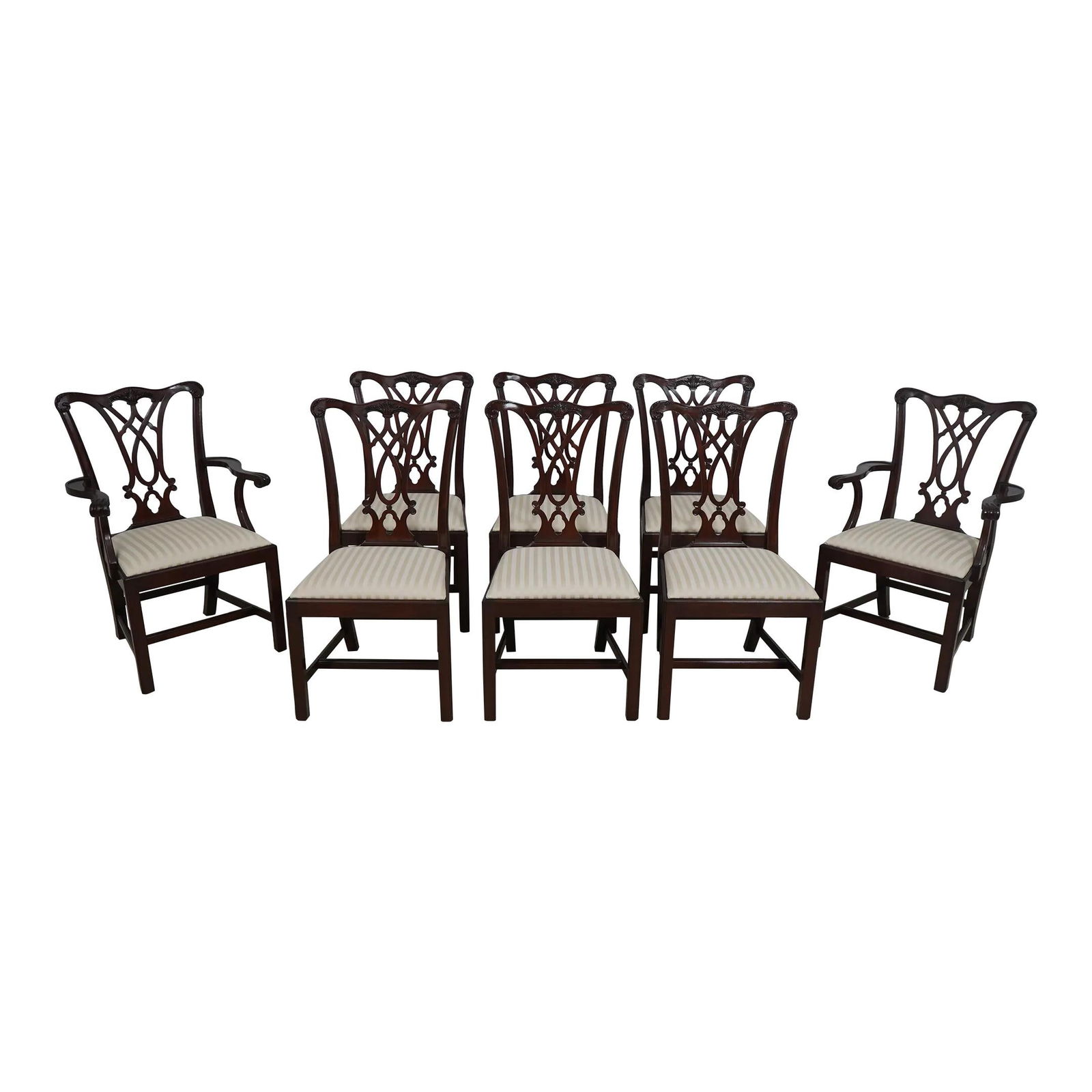 Set of 8 Henkel Harris Model 107 Chippendale Mahogany Chairs (1 of 10)