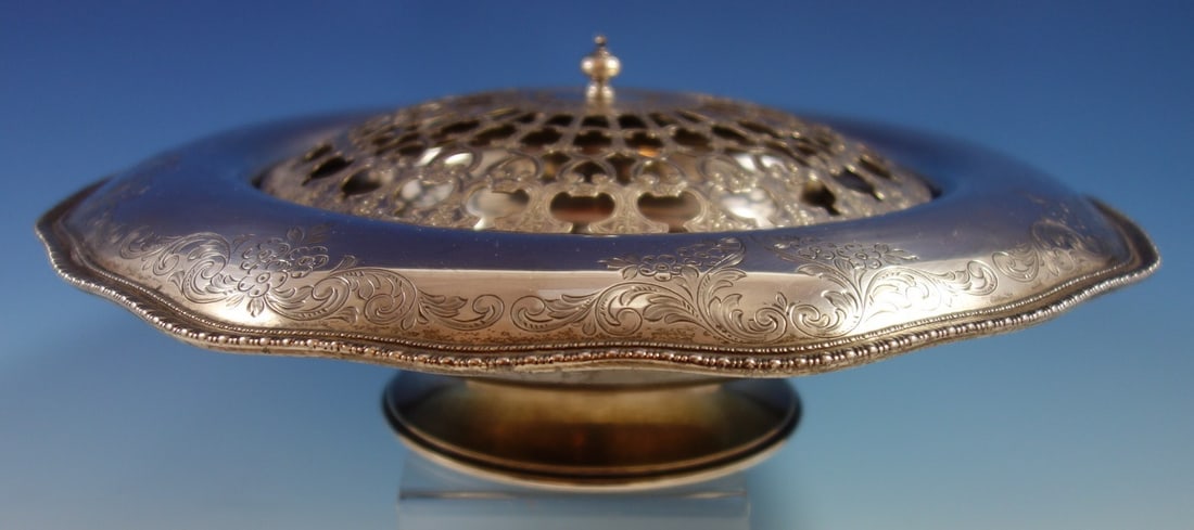 Frank Whiting Sterling Silver Flower Arranger with Silverplated Frog (1 of 10)