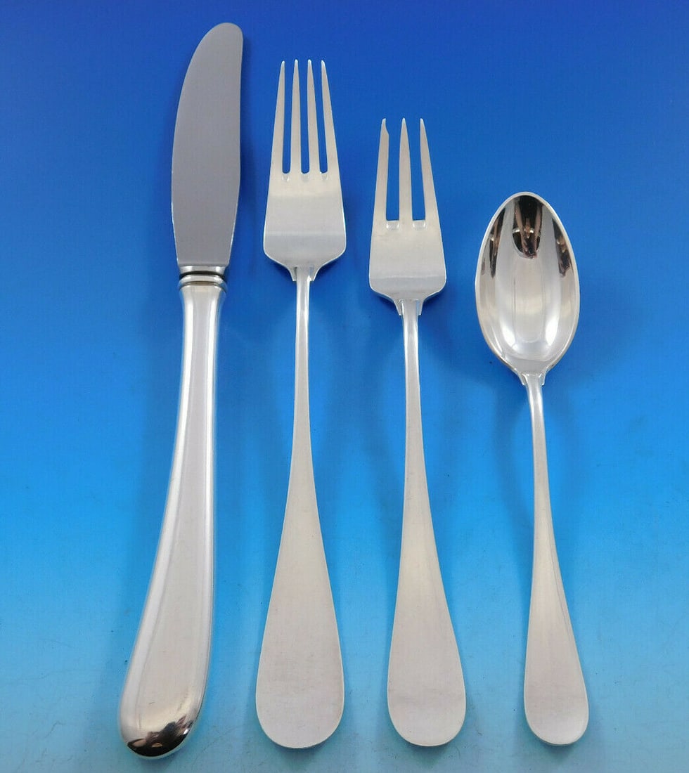 A. Michelsen Classic Sterling Silver Flatware Set 48 pcs Service for 12: A. Michelsen Classic Sterling Silver Flatware Set 48 pcs Service for 12 Elevate your dining experience with this exquisite Classic by Michelsen Sterling Silver Flatware Set, featuring a complete servi