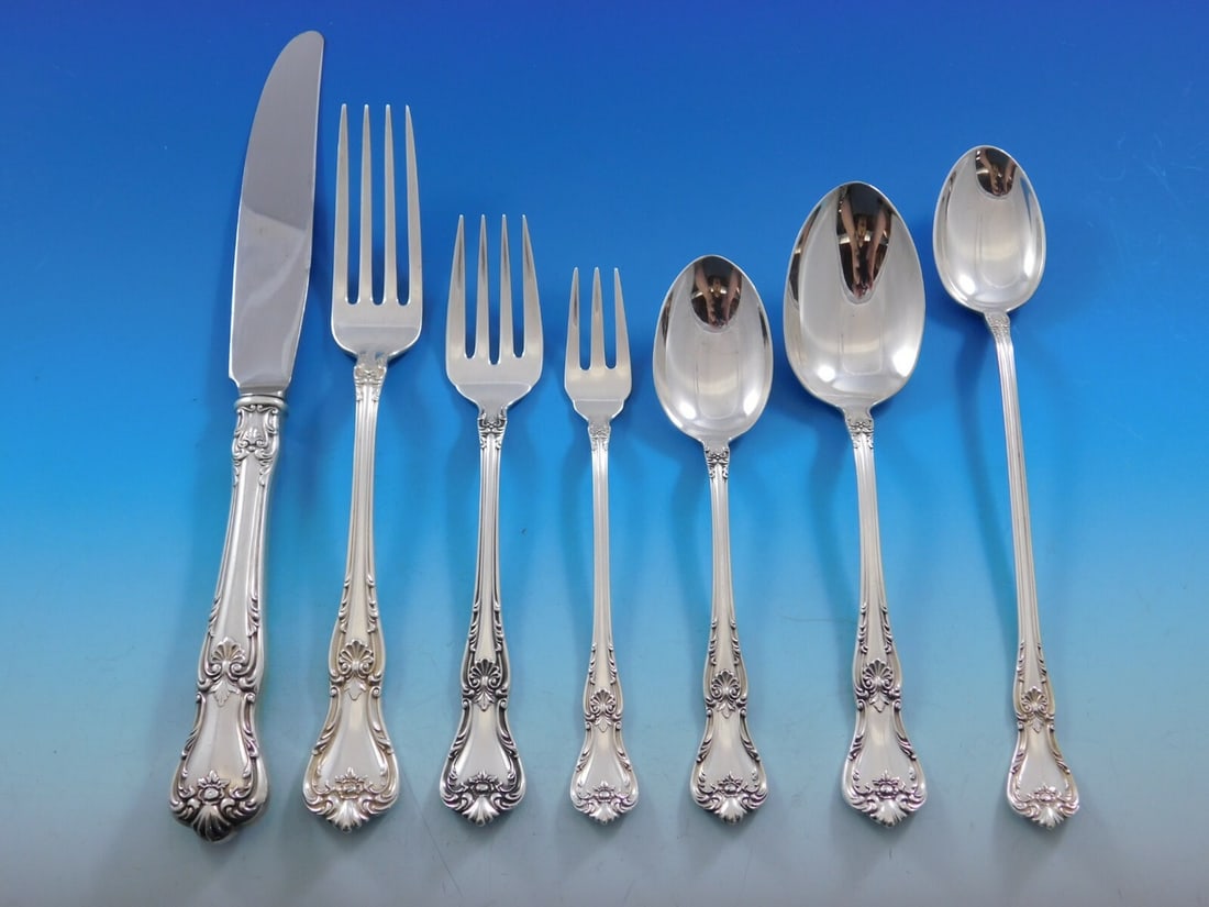 Lunt Memory Lane Sterling Silver Flatware Set 84 Pieces for 12 with Bonus Storage Chest (1 of 7)