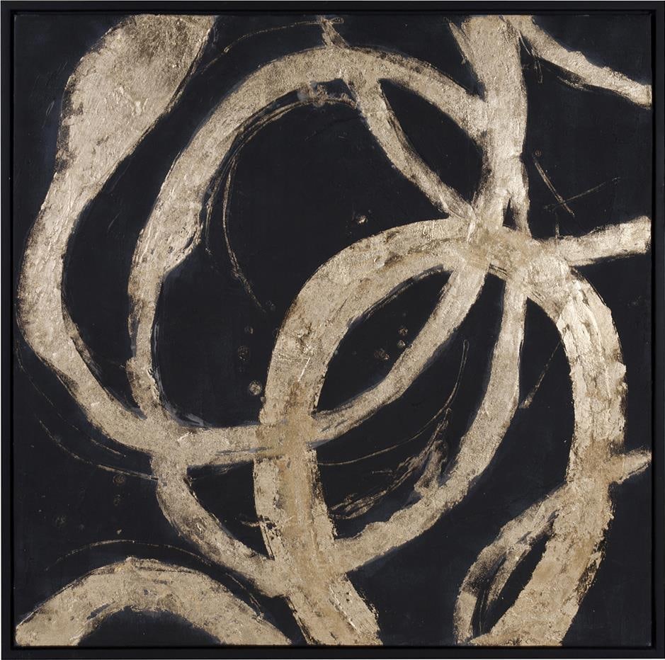 Howard Elliott Ballare Abstract Gold Leaf Canvas Art 42x42: Howard Elliott Ballare Abstract Gold Leaf Canvas Art 42x42 Discover the beauty of this Elegant Gold Leaf on Black Canvas Art, a stunning piece from the Ballare Collection. This hand-finished and hand-