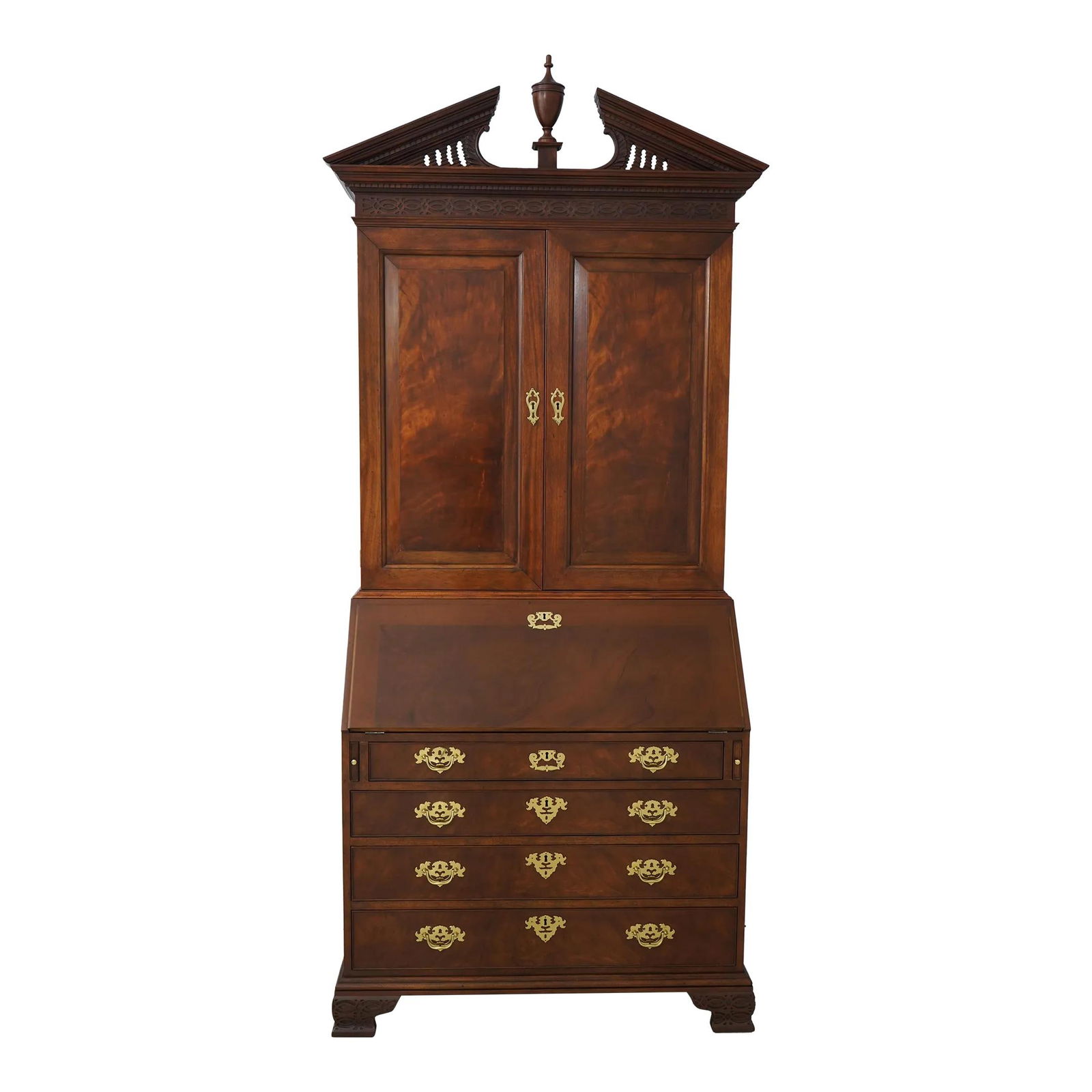 Baker Historic Charleston Chippendale Mahogany Secretary Desk 2 Piece Design (1 of 10)