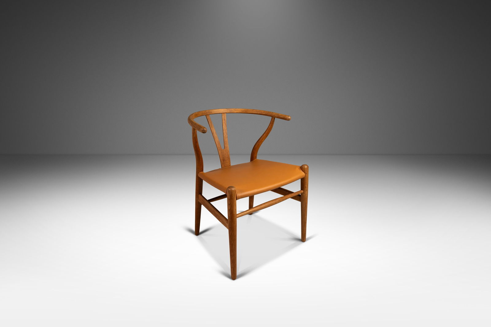 Bespoke CH24 Wishbone Chair Oak Leather by Hans Wegner 1950s Denmark (1 of 9)
