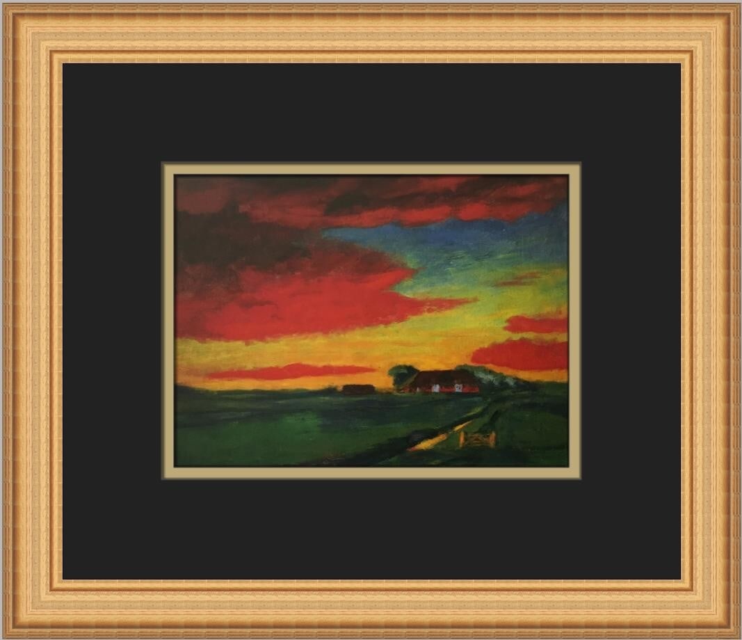 Emil Nolde Evening Landscape Custom Framed Art Print 12 x 14: Emil Nolde Evening Landscape Custom Framed Art Print 12 x 14 Enhance your art collection with this stunning custom framed print of Emil Nolde's "Evening Landscape." This medium-sized piece measures 12