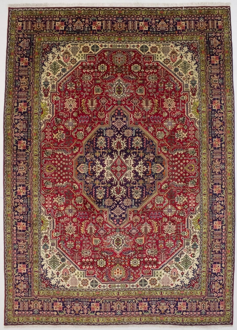 Handmade Vintage Oriental Rug 8'0 x 11'1 Floral Geometric Wool (1 of 17)