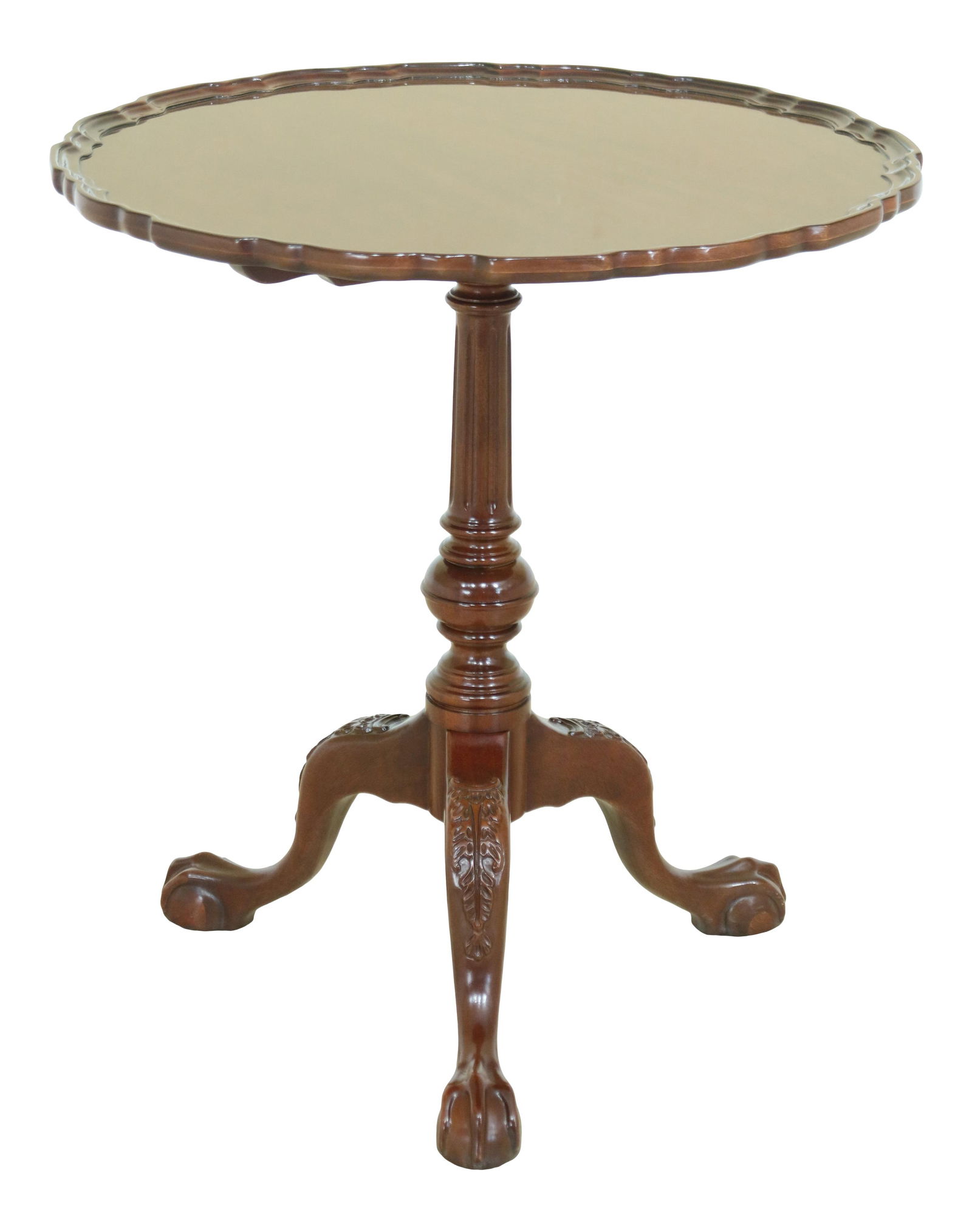 Sutton Chippendale Mahogany Piecrust Table with Ball & Claw Feet (1 of 10)