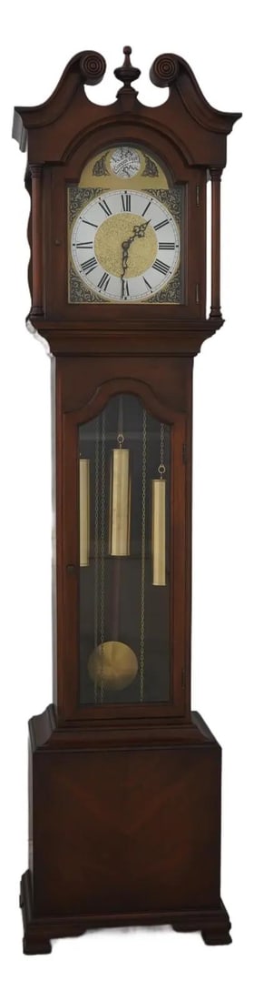 Colonial Mahogany Grandfather Clock with German Movement (1 of 10)