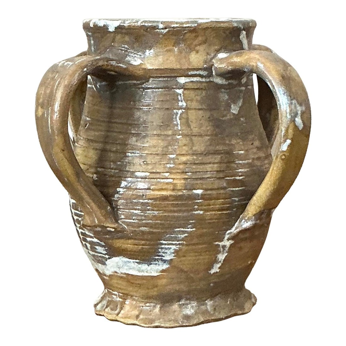 Vintage Boho Studio Pottery Handled Vase in Honey-Ochre Glaze (1 of 8)