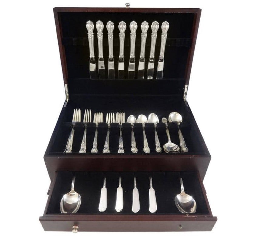 Brocade Sterling Silver Flatware Set for 8 by International Silver 50 Pieces (1 of 8)