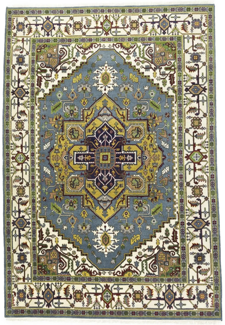 Heriz Serapi Floral Wool Area Rug 8'5 x 12'3 Traditional Design (1 of 18)