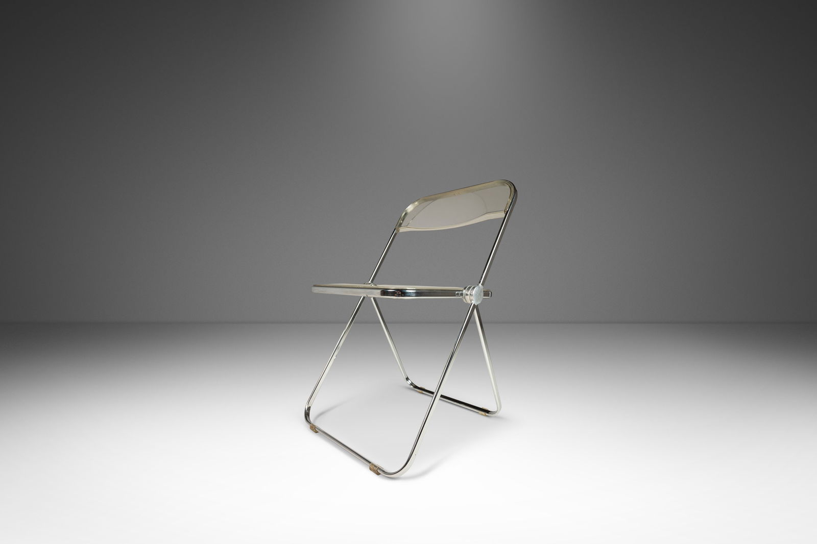 Vintage Italian 'Plia' Folding Chair by Giancarlo Piretti in Lucite and Chrome (1 of 10)