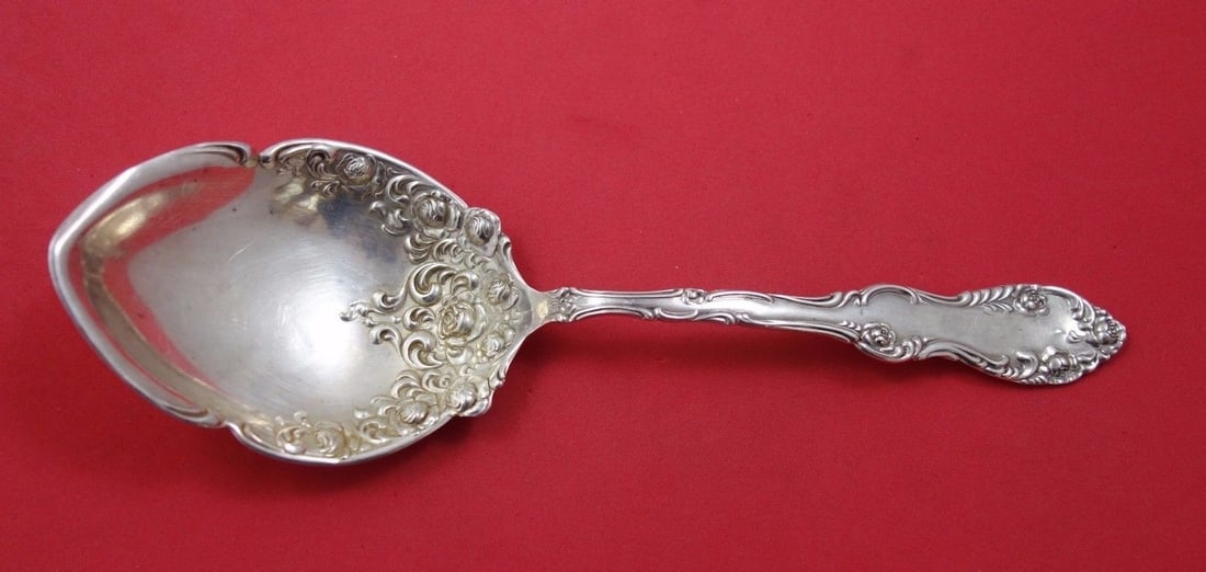 Towle Old English Sterling Silver Serving Spoon Gold Washed 9 1/4" (1 of 2)