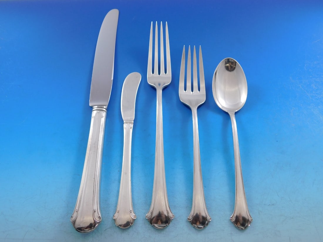 Towle Chippendale Sterling Silver Flatware Set for 12 - 68 Pieces with Storage Chest (1 of 10)
