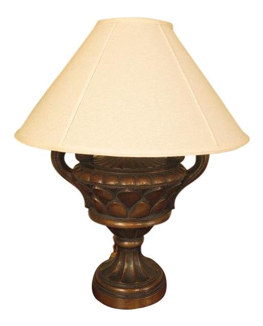 Elegant Gold Bronze Wash Urn Lamp with Shade 31in (1 of 10)