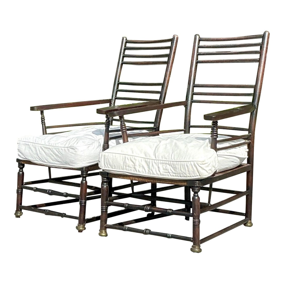 Pair of Vintage Sussex Lounge Chairs with Rush Seats (1 of 10)