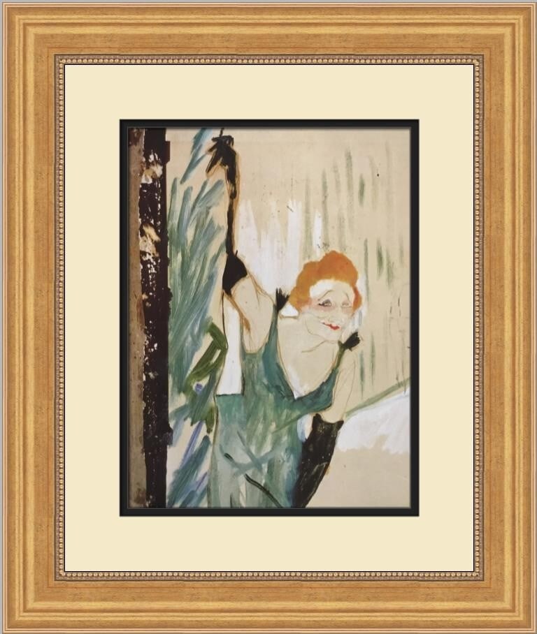 Henri de Toulouse-Lautrec Yvette Guilbert Taking Her Bow Custom Framed Print 20x17 (1 of 2)