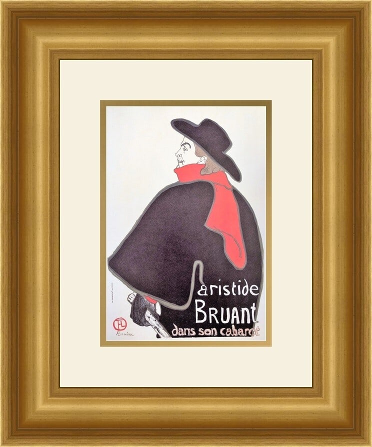 Henri de Toulouse-Lautrec Artistide Bruant Dans Custom Framed Lithograph Print 18 x 21 (1 of 2)