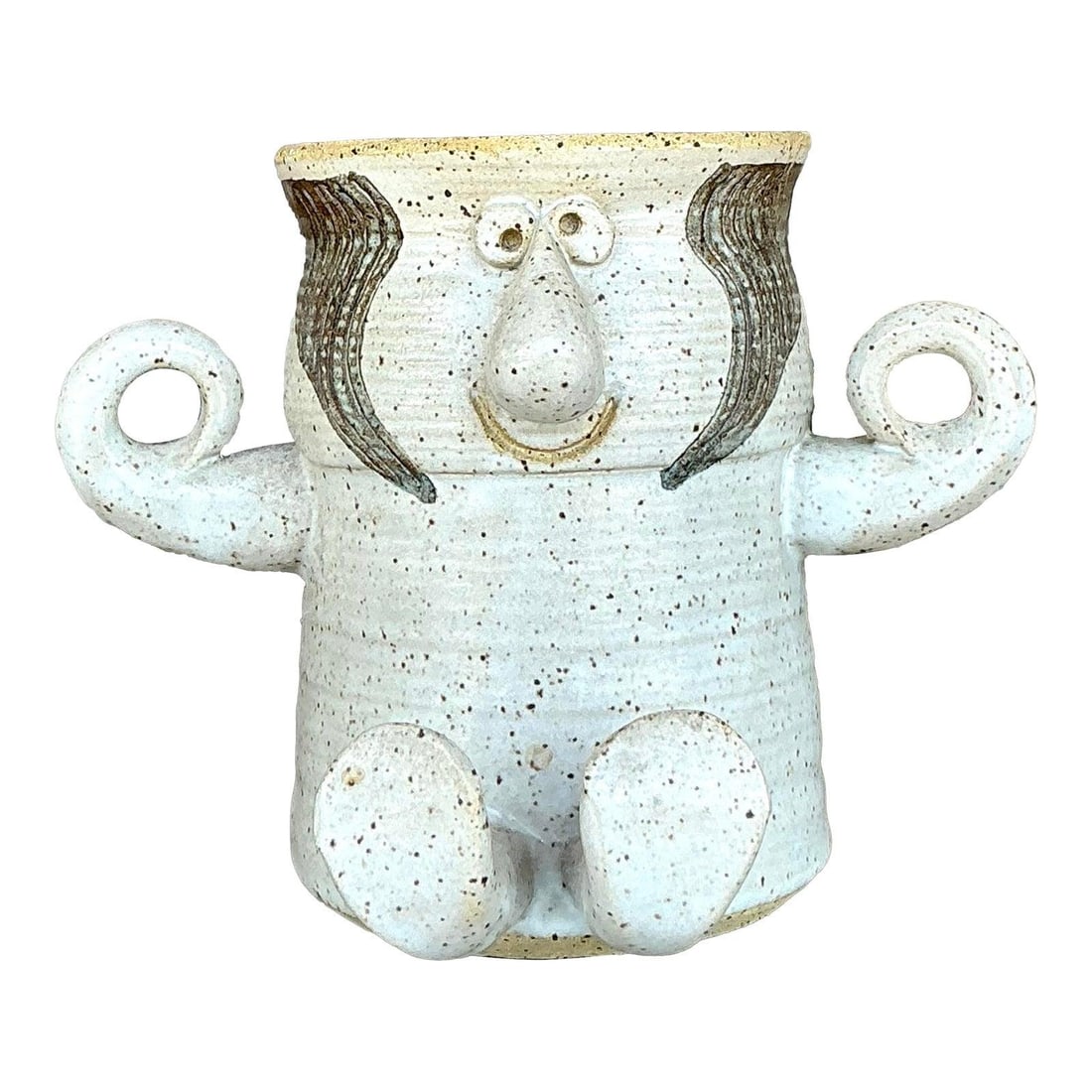 Unique Vintage Boho Figurative Studio Pottery Vase (1 of 6)