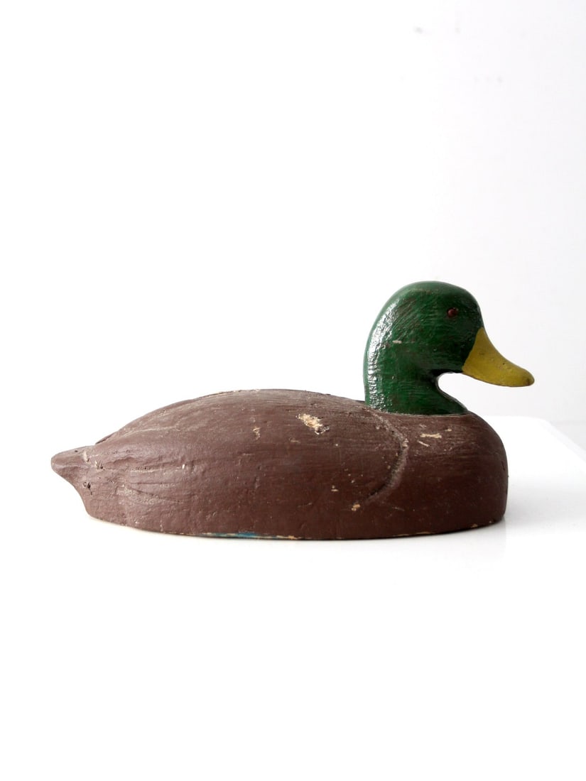 Vintage Hand-Painted Cork Wood Mallard Duck Decoy 7.75" (1 of 12)
