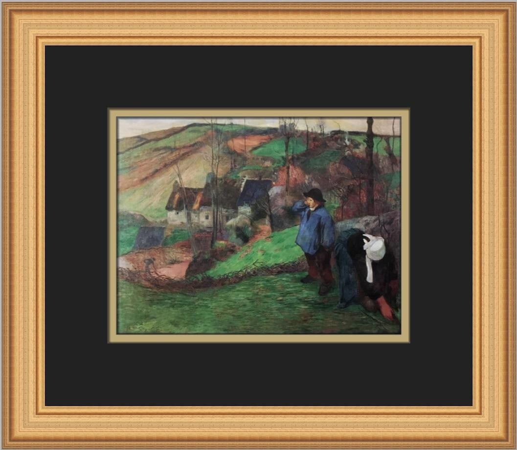 Paul Gauguin Little Breton Shepherd Custom Framed Art Print 12 x 14 (1 of 2)