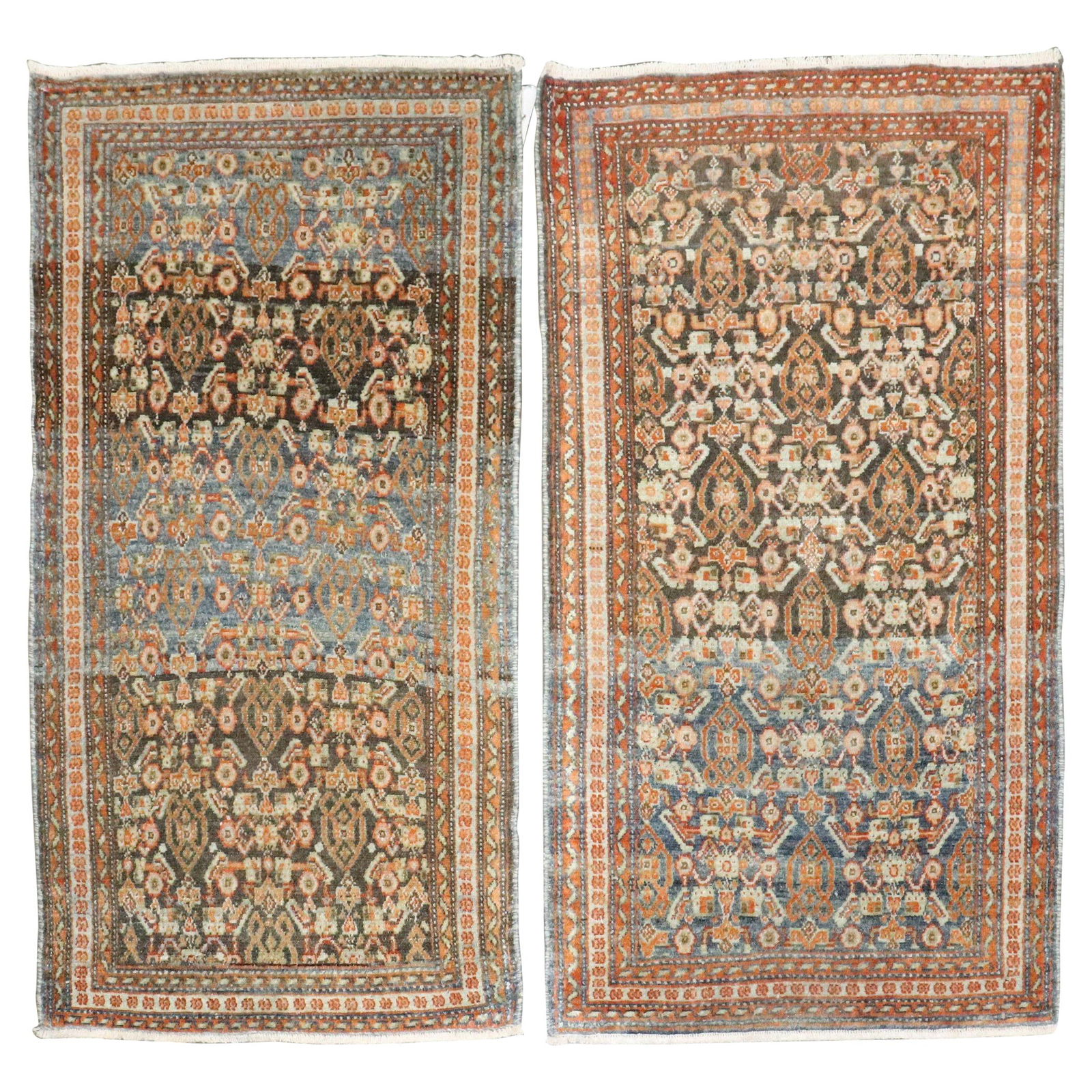 Antique Persian Senneh Small Rugs Set 20th Century Hand-Woven Wool (1 of 8)