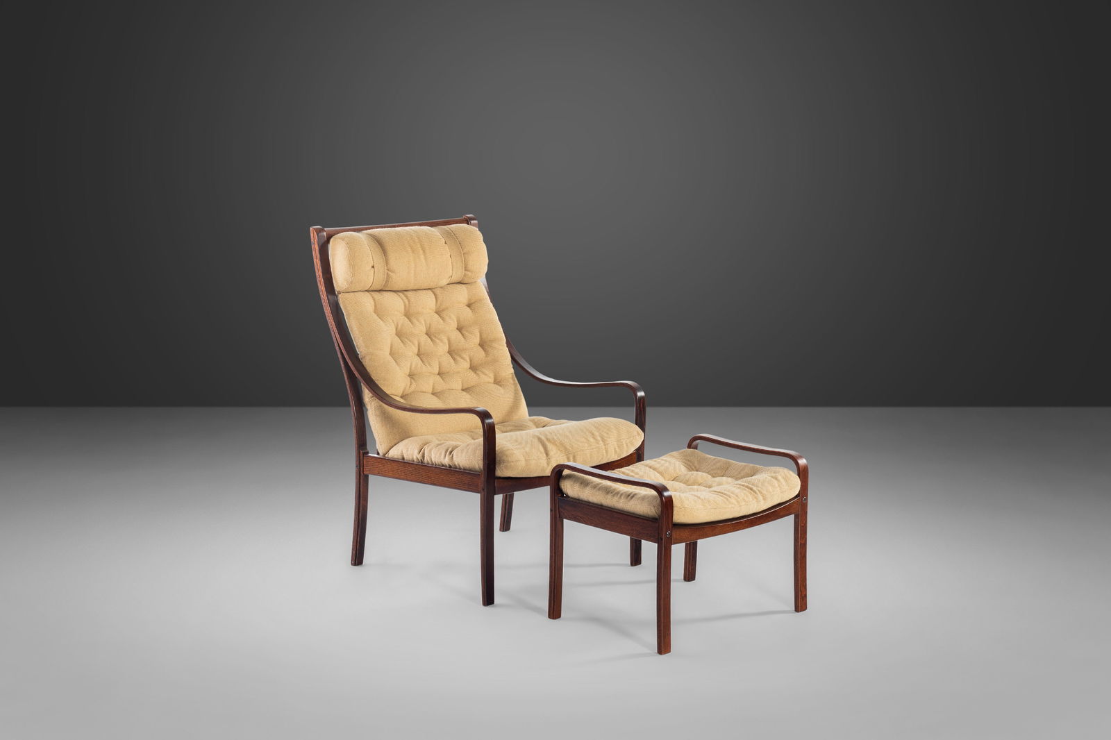 Vintage Bentwood Lounge Chair & Ottoman by Fredrik A. Kayser for Vatne Mobler Denmark 1960s (1 of 10)