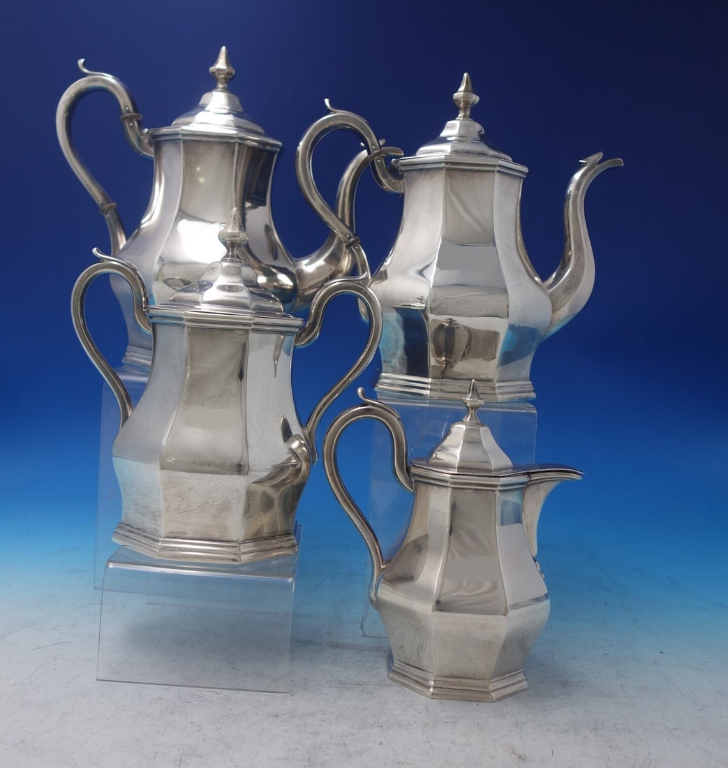 Antique Colonial Coin Silver Tea Set 4pc by Jones Ball & Poor (1 of 6)