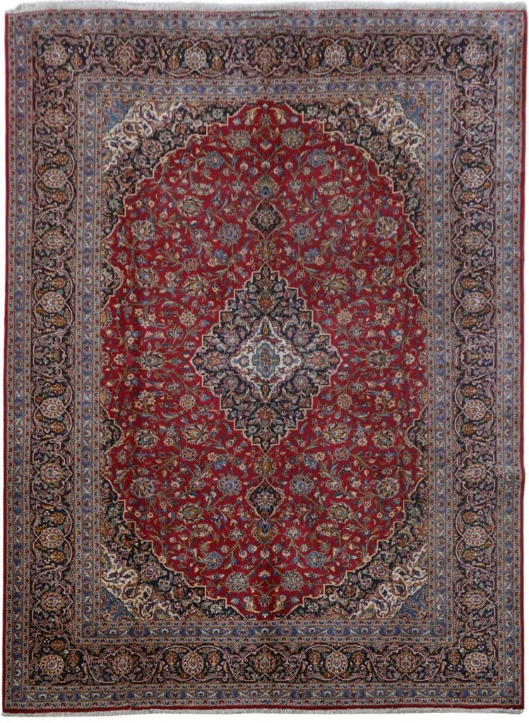 11' x 14' Red Persian Handmade Signed Kashan Rug: 11' x 14' Red Persian Handmade Signed Kashan Rug Introducing the exquisite 11' x 14' Red Persian Handmade Signed Kashan Rug, a true masterpiece of Persian craftsmanship. Handcrafted by talented artisa