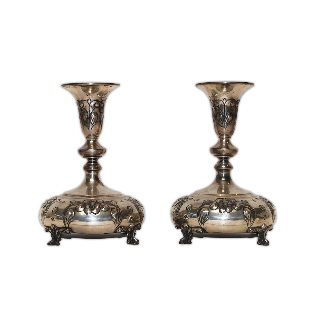 Pair of Vintage Sterling Silver Candle Holders 15.665 ozt (1 of 5)