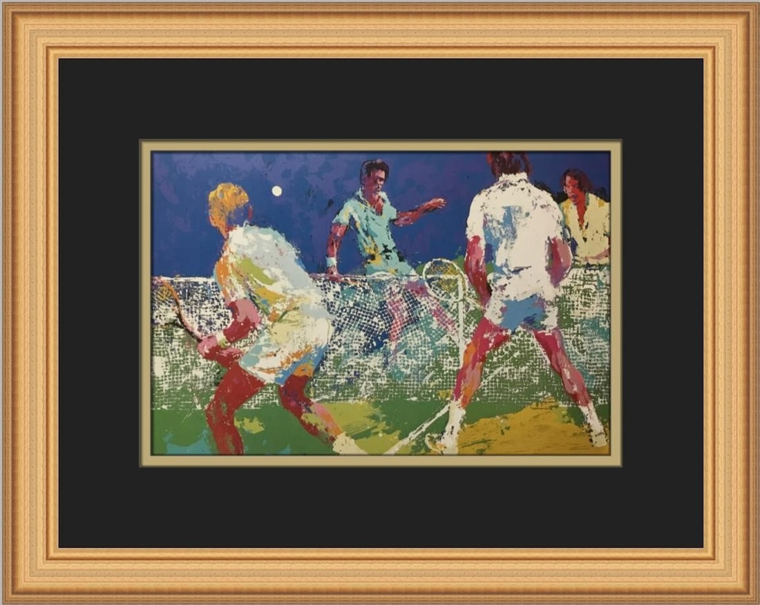 LeRoy Neiman Men's Doubles Custom Framed Art Print 1980 (1 of 2)
