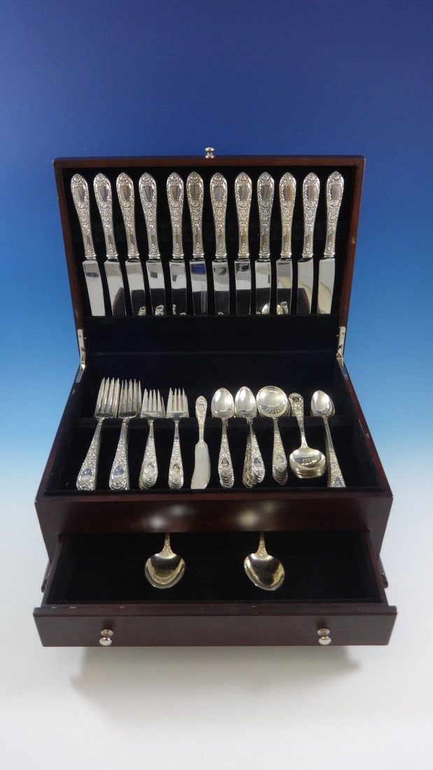 Kirk Rose Sterling Silver Flatware Set for 12 - 86 Pieces with Storage Chest (1 of 6)