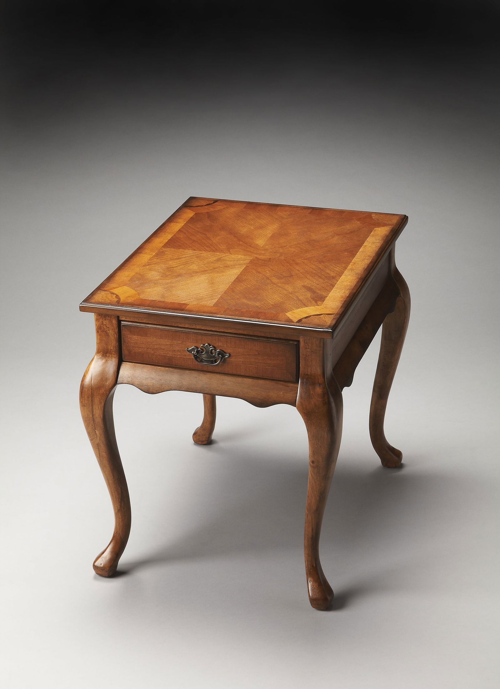 Butler Queen Anne Olive Ash End Table with Cherry Veneer (1 of 3)