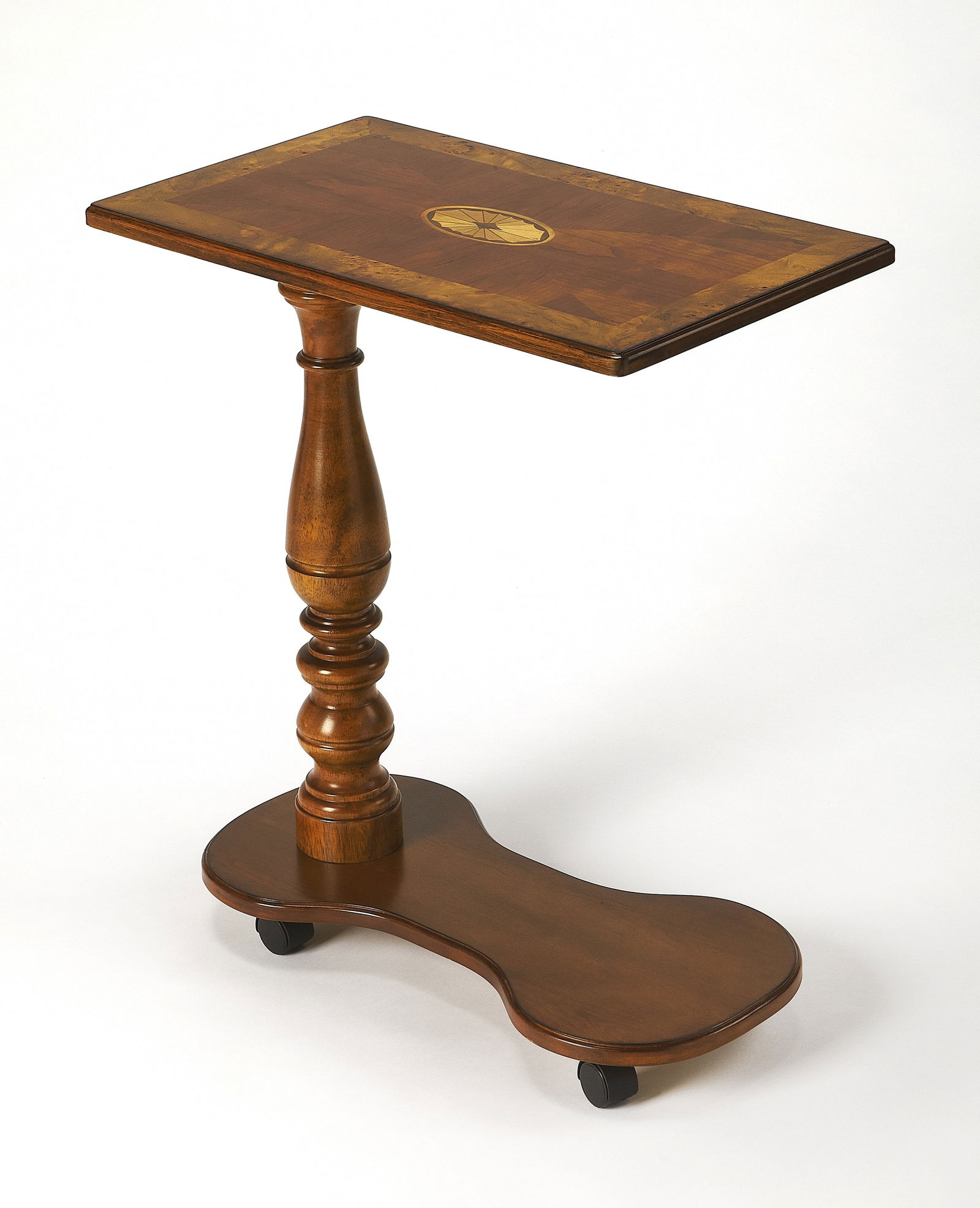 Butler Tray Table Olive Ash Brown with Casters: Butler Tray Table Olive Ash Brown with Casters This versatile Butler Tray Table is designed for both style and functionality. Featuring a beautiful Olive Ash Brown finish, it is crafted from a combina