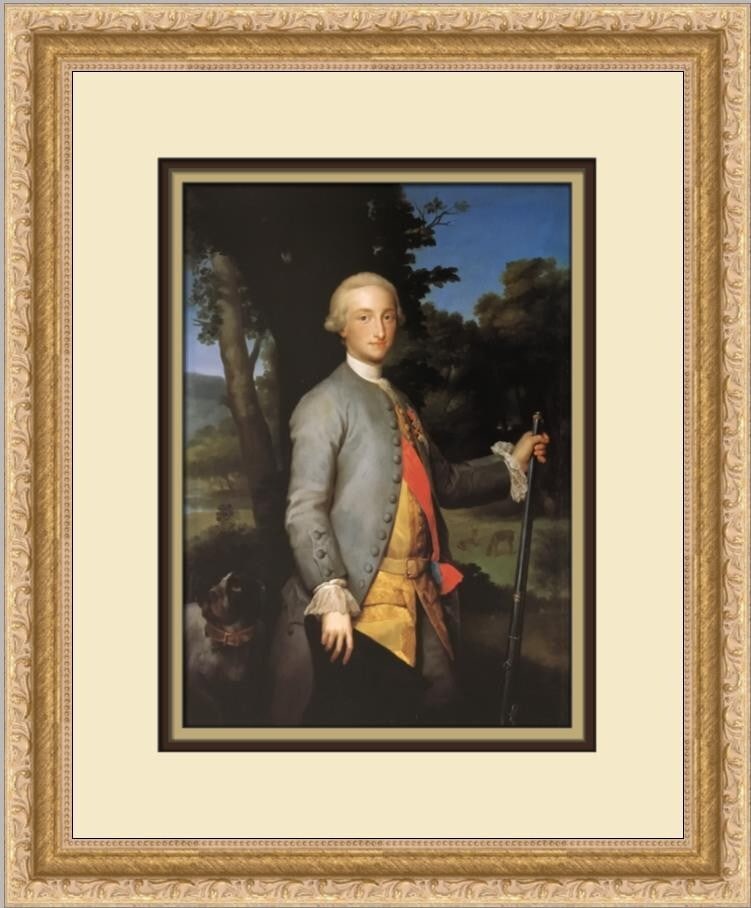 Anton Raphael Mengs Charles IV as Prince Custom Framed Art Print: Anton Raphael Mengs Charles IV as Prince Custom Framed Art Print This custom framed print features the renowned artwork "Charles the IV as Prince" by Anton Raphael Mengs, created in 1994. The print is