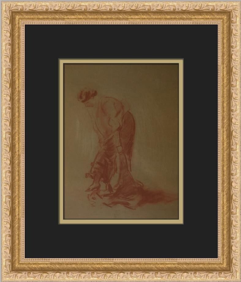 Everett Shinn Woman Dressing Custom Framed Art Print 1997: Everett Shinn Woman Dressing Custom Framed Art Print 1997 This beautifully custom framed print titled "Woman Dressing" by Everett Shinn captures the essence of Expressionism and Impressionism. Produce