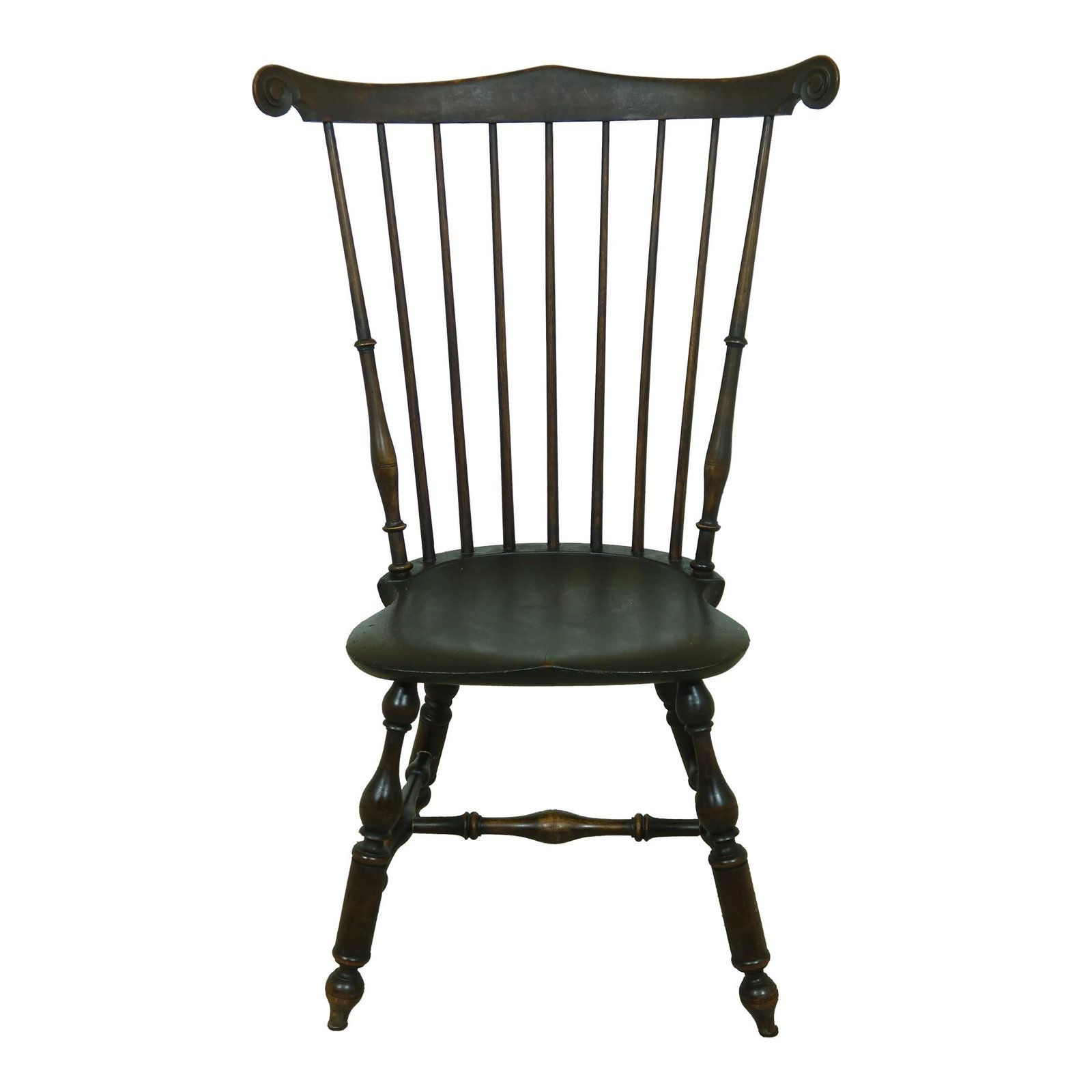 Wallace Nutting 1920s Vintage Windsor Fan Back Side Chair: Wallace Nutting 1920s Vintage Windsor Fan Back Side Chair This exquisite Wallace Nutting Vintage Windsor Fan Back Side Chair, crafted in the 1920s, showcases high-quality construction with bench-made,