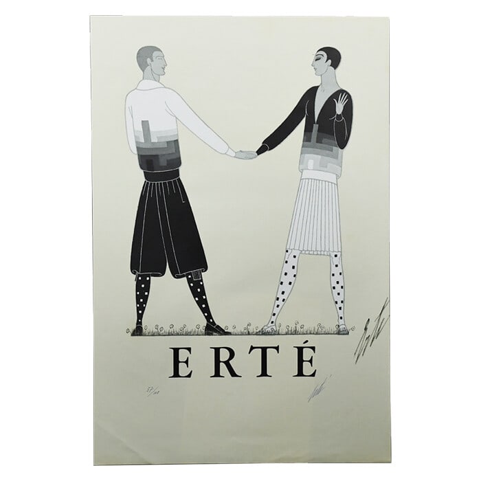 Limited Edition Art Deco Print Modern Sports Dress by Erte: Limited Edition Art Deco Print Modern Sports Dress by Erte This limited edition print titled "Modern Sports Dress for Men" by the renowned artist Erte showcases the distinctive Art Deco style characte