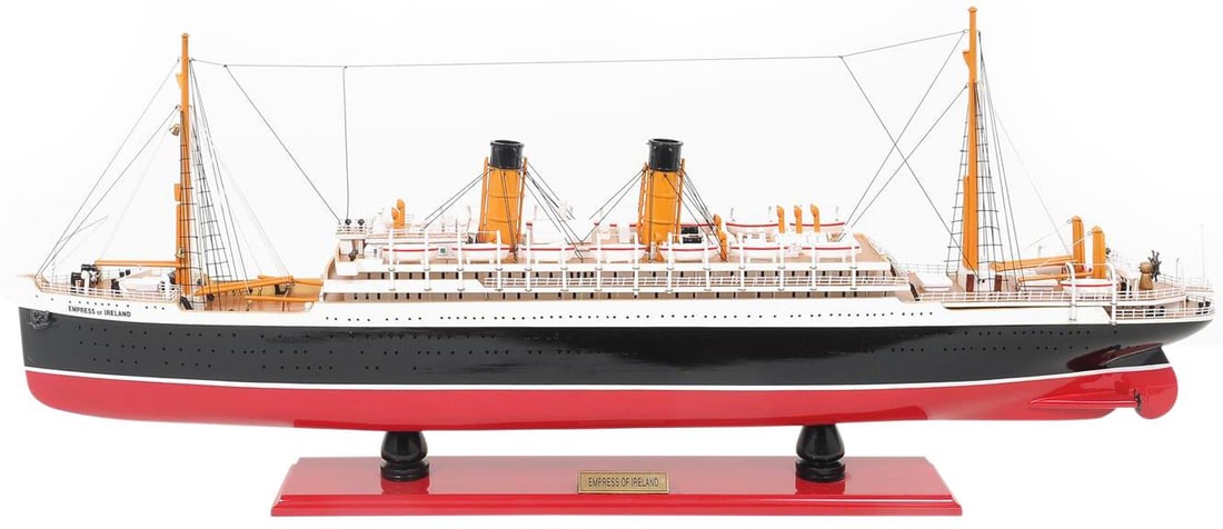 Hand-Built Empress of Ireland Model Ship Collectible 13.30H 32.50W 4.50D (1 of 9)