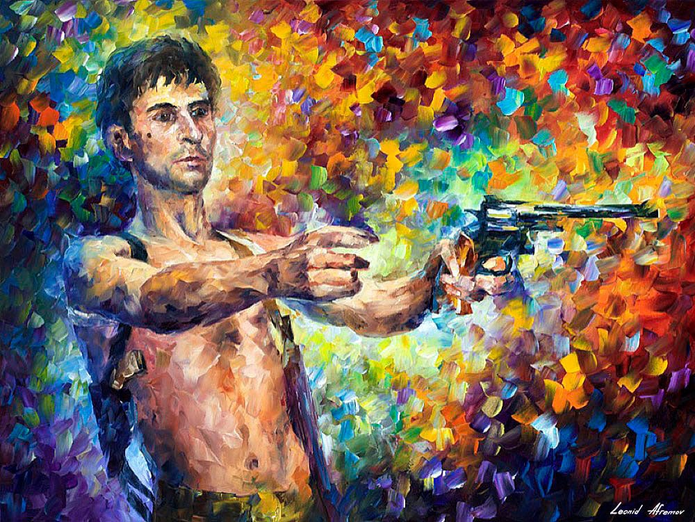 Robert De Niro Limited Edition Giclee 1/25 by Leonid Afremov: Robert De Niro Limited Edition Giclee 1/25 by Leonid Afremov This stunning limited edition giclee artwork features the iconic actor Robert De Niro, created by renowned artist Leonid Afremov. This spec